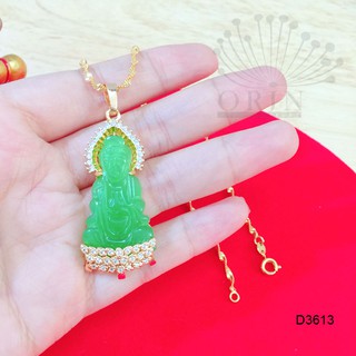 Dây chuyền nữ dạng xoắn mặt Phật xanh đính đá cao cấp Orin D3613 đẳng cấp