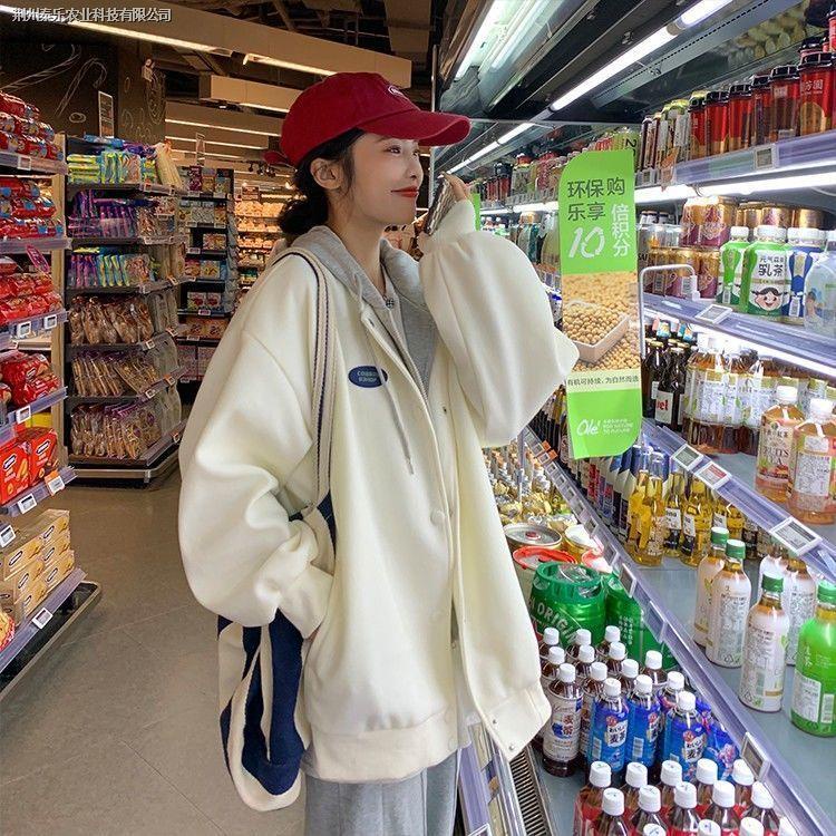 Áo nỉ dài tay giả hai lớp phong cách Hàn Quốc thời trang thu đông mới cho nữ