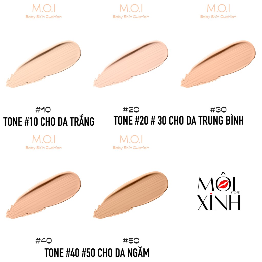 NEW 2021-Phấn Nước Baby Skin Cushion MOI Hồ Ngọc Hà Phấn Nước Kiềm Dầu MOI Cosmetics