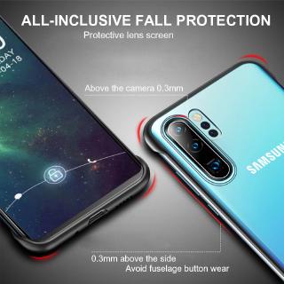 Frameless Case  For Samsung Galaxy Note 10 Plus 5G Ultra Thin Matte PC Translucent Shockproof Back Cover+Ring Strap