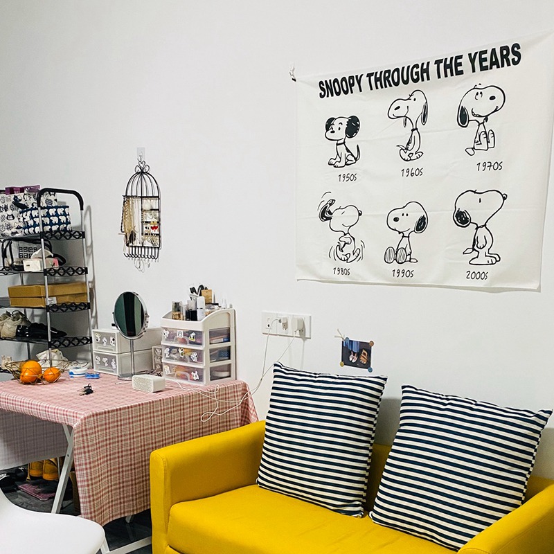 Thảm Treo Tường Trang Trí Hình Chú Chó Snoopy Dễ Thương Dành Cho Phòng Ngủ/Ký Túc Xá