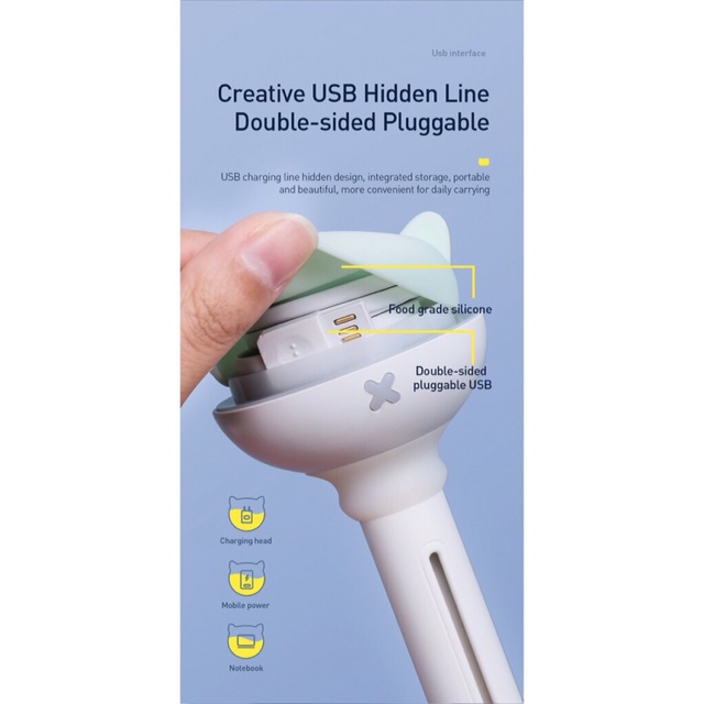Baseus Magic Wand Portable Humidifier-Phun sương cute GẤU THỎ không giới hạn dung tích cho mọi nơi