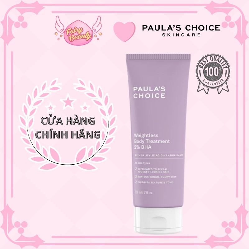 [PAULA'S CHOICE] Kem Dưỡng Thể BHA Ngăn Ngừa Viêm Nang Lông Chứa 2% BHA Weightless Body Treatment 2% BHA 210ml (Mã 5700)