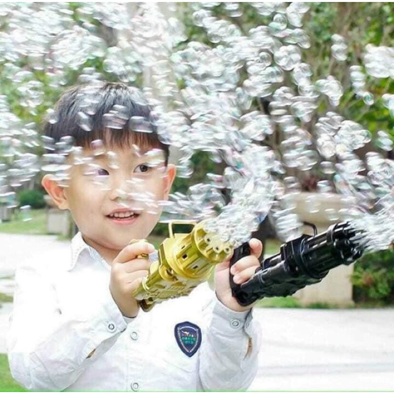 Đồ chơi súng bắn bong bóng xà phòng - máy thổi bong bóng 6 lòng