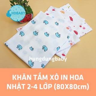 KHĂN TẮM XÔ IN HOA VĂN 2 LỚP
