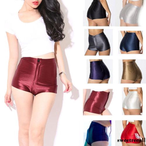 ◕‿◕Sexy Women Shiny High Waist Mini Shorts