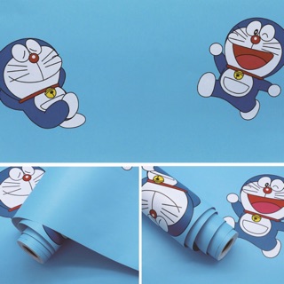 Giấy dán tường 3d doraemon
