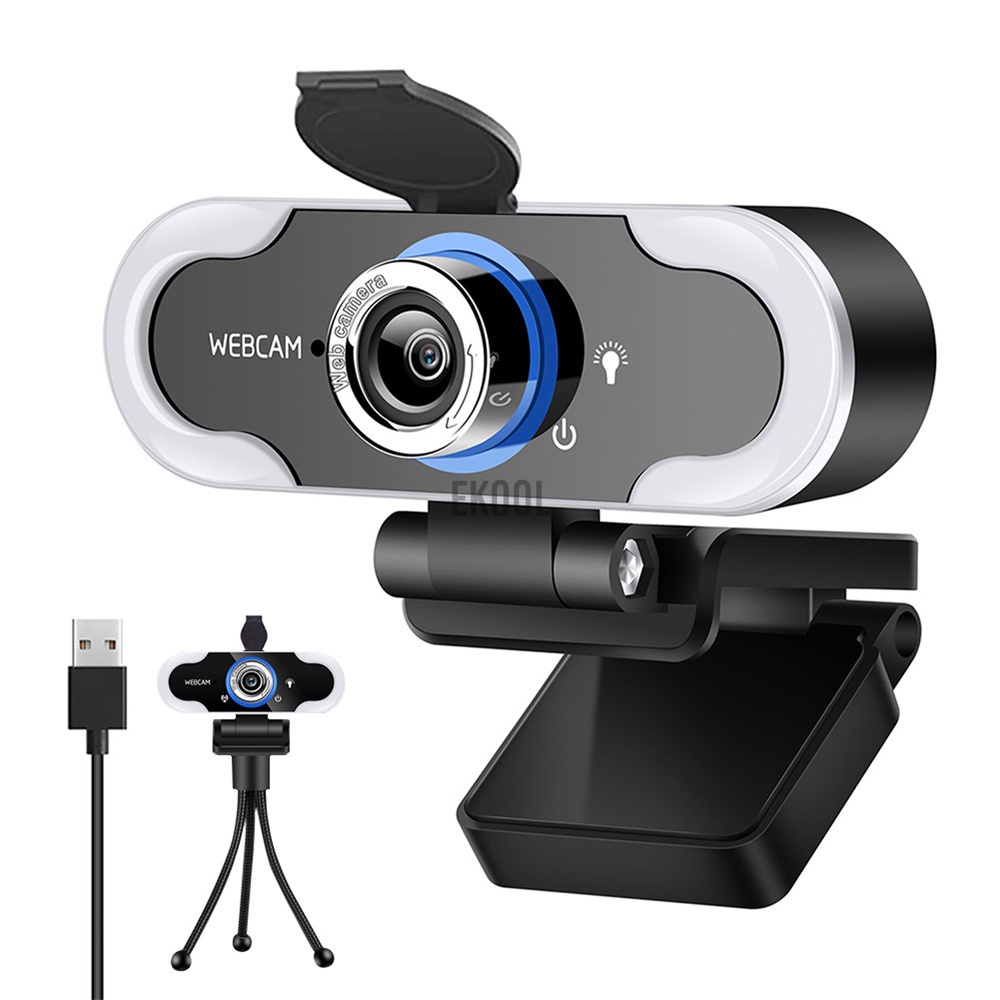 Webcam 1080p / 2k Usb Góc 90 Độ Tự Động Lấy Nét Kèm Micro Tiện Dụng