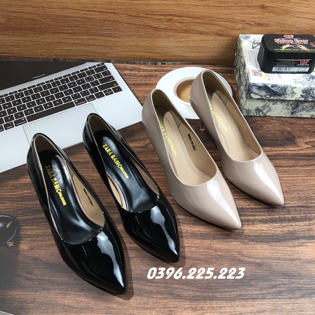 Giày cao gót da bóng gót nhọn 5 phân siêu xinh cho các nàng xu hướng thời trang 2021 mã Eva001