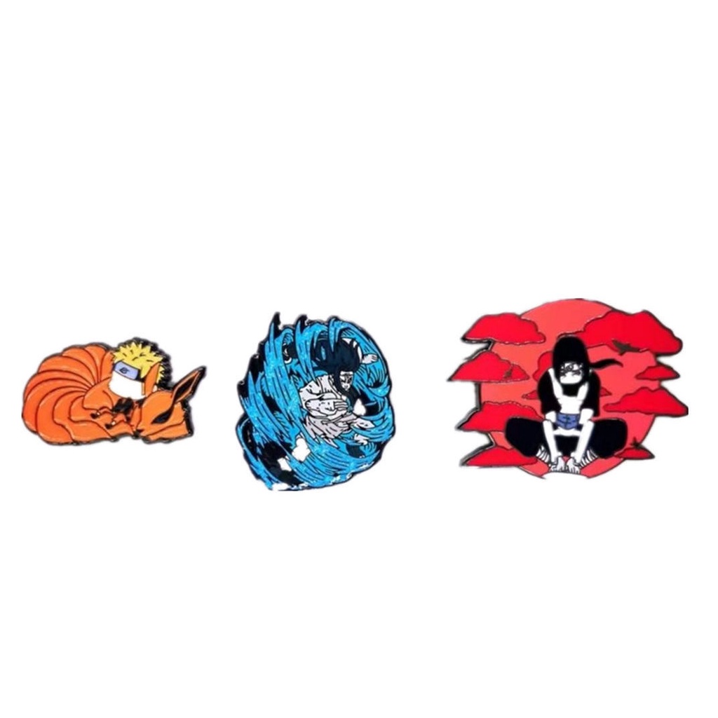 Huy Hiệu Cài Áo Kim Loại Họa Tiết Hoạt Hình Naruto Uzumaki Naruto Sasuke Hyuga Shiningji