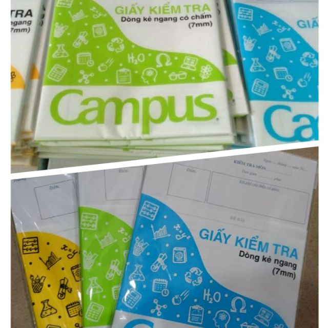 Giấy kiểm tra oly cấp 1 và kẻ ngang cấp 2 campus các loại