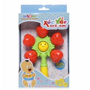 Đồ chơi cho trẻ sơ sinh FREESHIP Xúc xắc cho em bé, Hình dâu tây nhựa nguyên sinh an toàn Antona [A21]