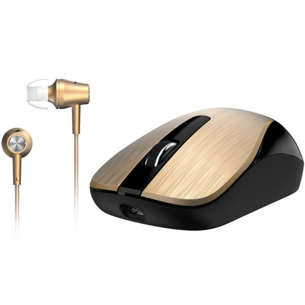 Chuột không dây và tai nghe Genius MH-8015 - màu nâu