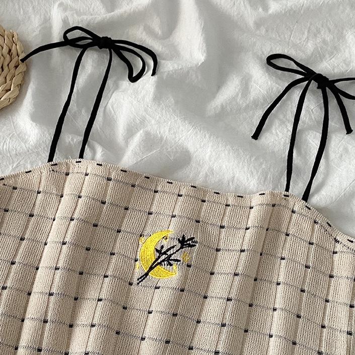 【ZHELIHANGFEI】 / Áo Yếm Dệt Kim Ngắn