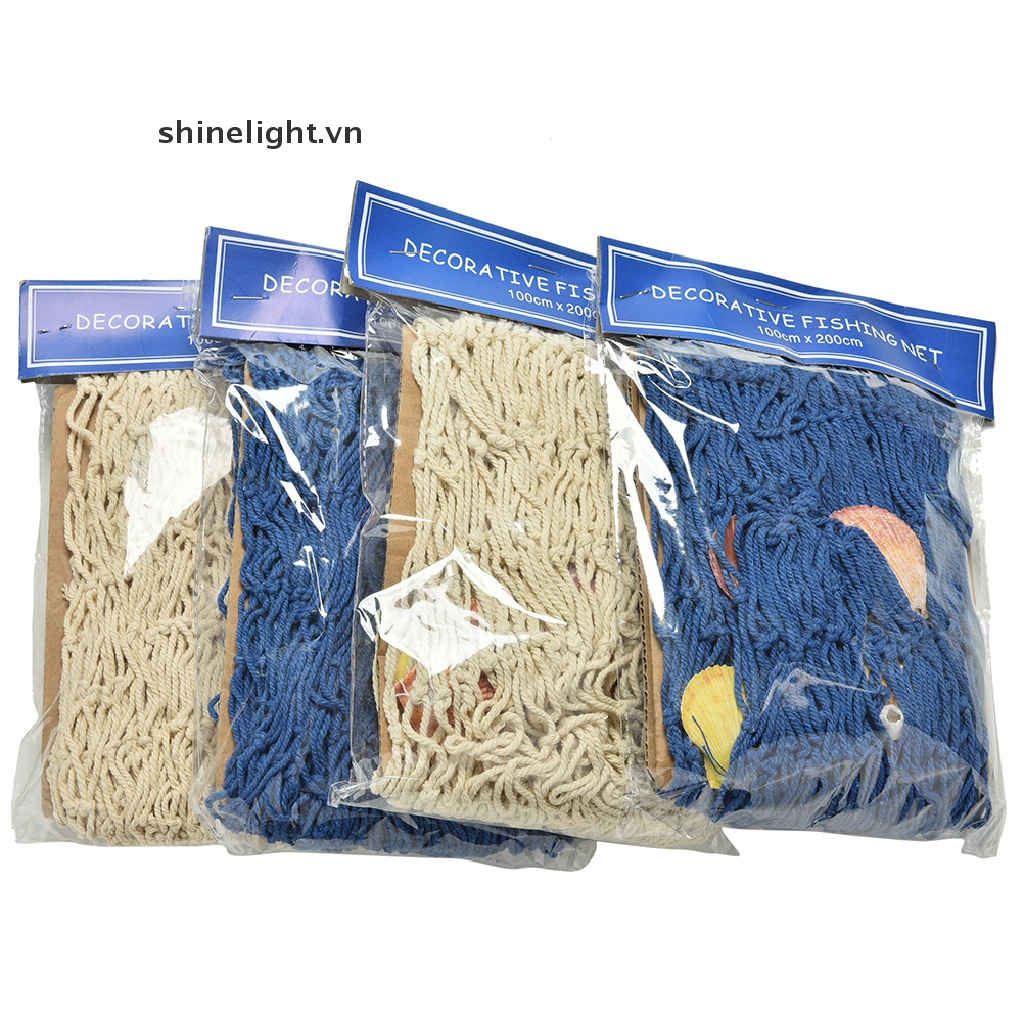 [shinelight] Lưới Đánh Bắt Cá Trang Trí Tường Vỏ Sò Biển [VN]