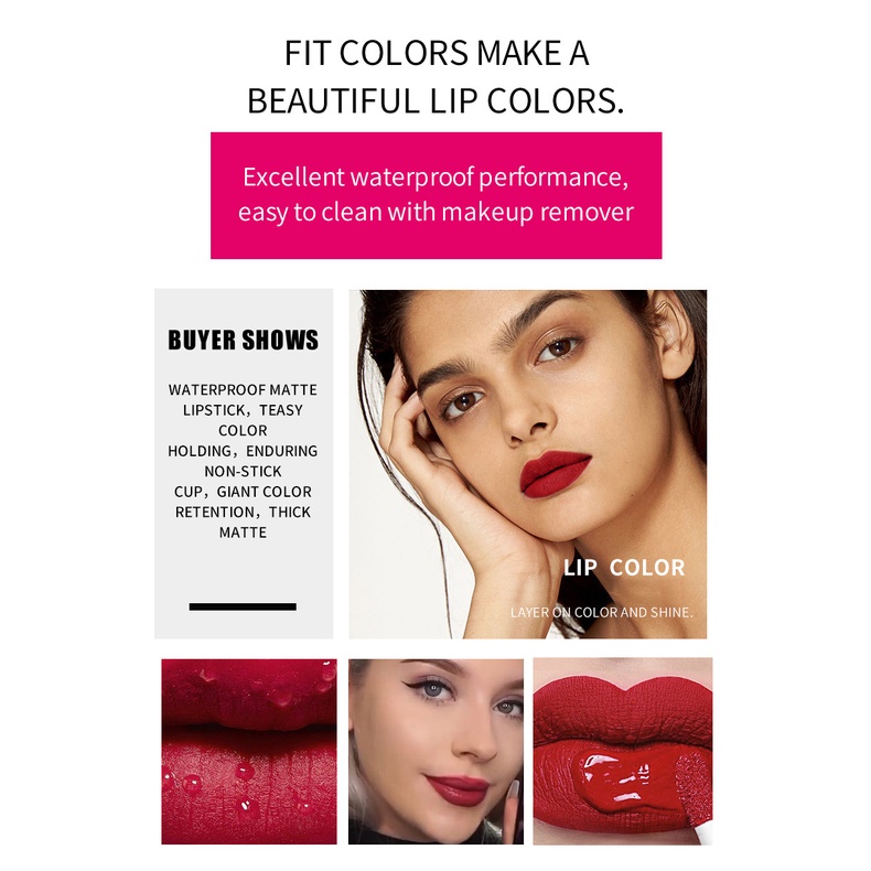 Son Môi Dạng Lỏng Lâu Trôi Chống Thấm Nước Nhanh Khô Lên Màu Đẹp