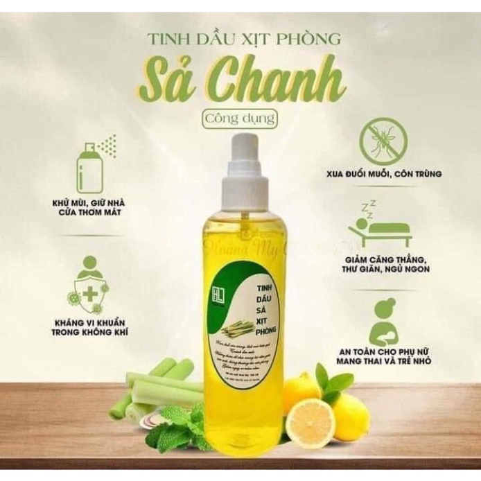 Tinh Dầu Xả Xịt Phòng Chống Muỗi, diệt khuẩn sạch sẽ thơm nhà cửa 10ml