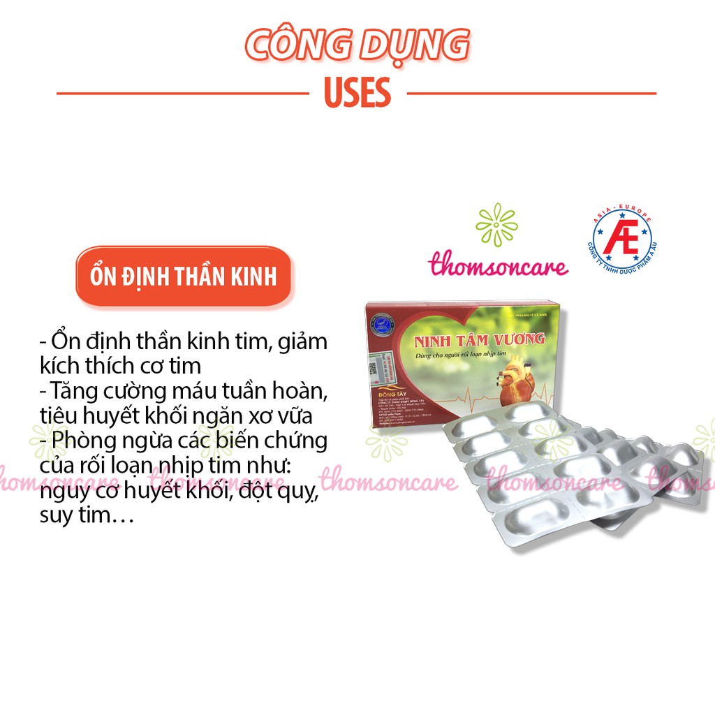 Ninh Tâm vương - Hỗ trợ ổn định nhịp tim từ thảo dược, tốt cho tim mạch Hộp 30 viên