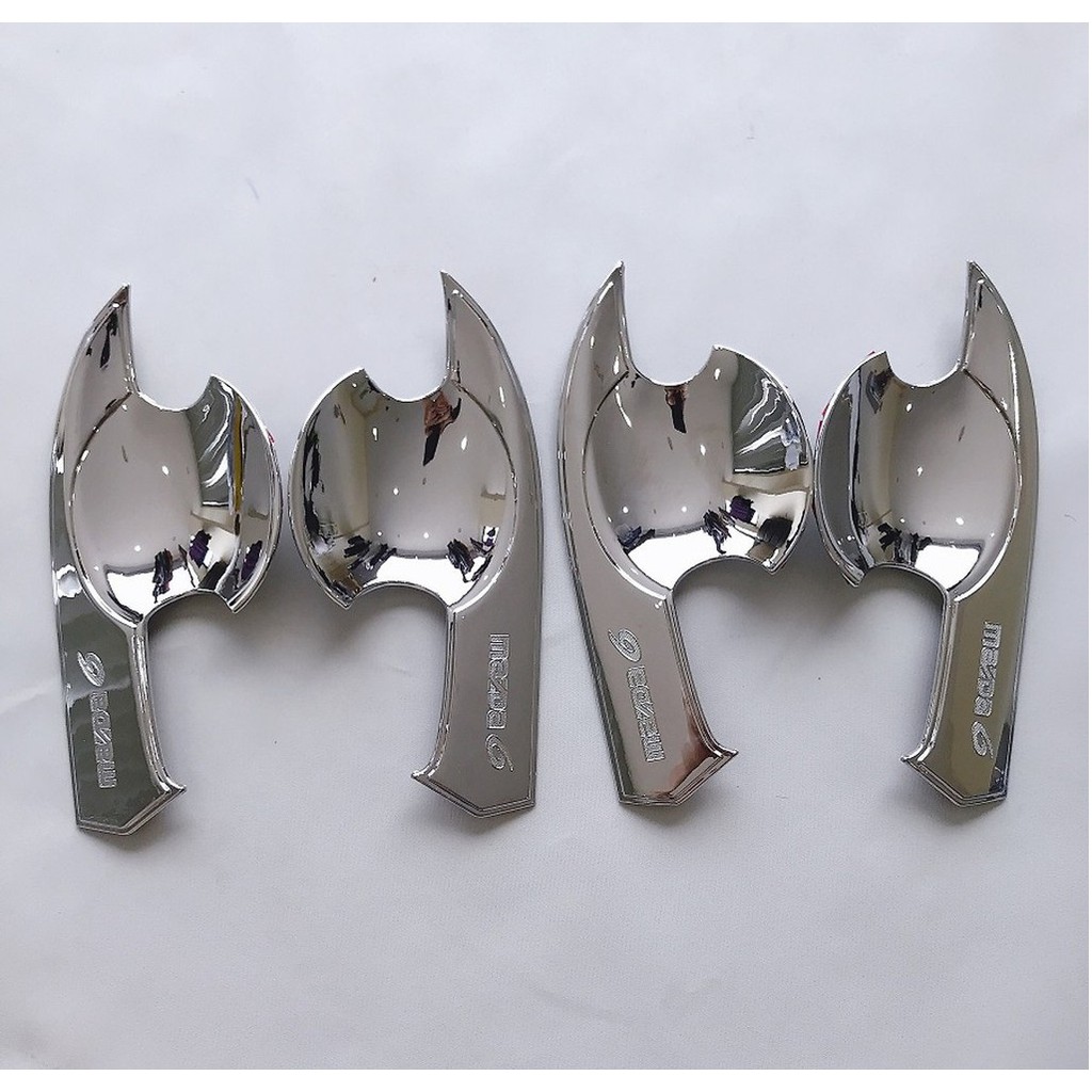 Ốp tay + hõm cửa Mazda 6, Mạ crom sang trọng + Tặng dung dịch trợ keo