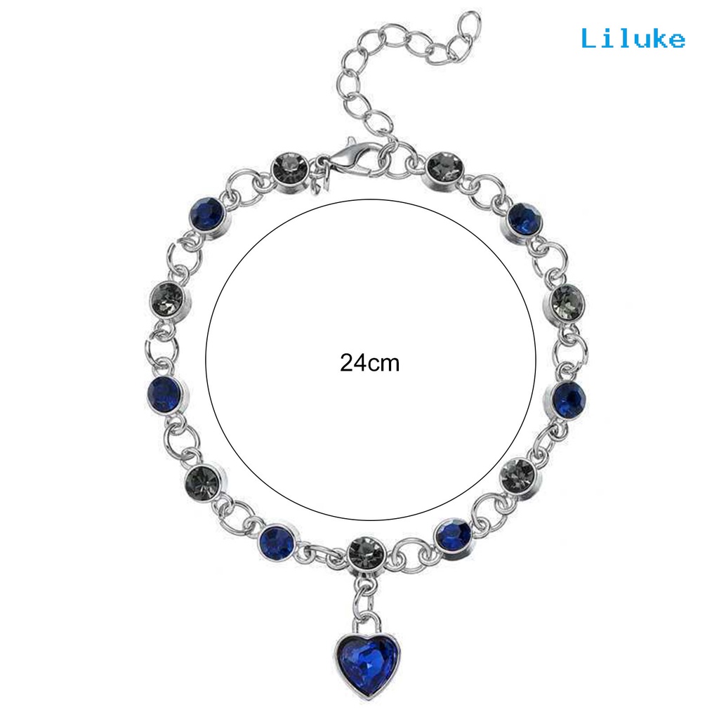 Vòng Tay Chuỗi Hạt Pha Lê Zircon Hình Trái Tim Cho Ngày Valentine