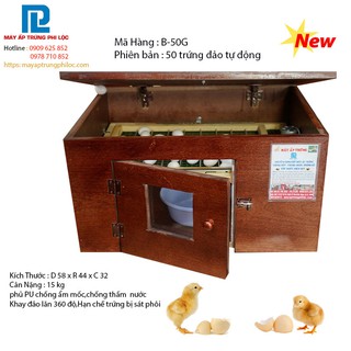 MÁY ẤP TRỨNG ĐẢO TỰ ĐỘNG CHẤT LIỆU G, LOẠI 50 TRỨNG