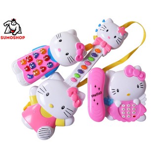 Đồ Chơi Đàn Hello Kitty Gồm 3 Chiếc Khác Biệt, Màu Hồng Đặc Trưng, Phát Nhạc Vui Nhộn, Thiết Kế Bắt Mắt - SUMOSHOP68