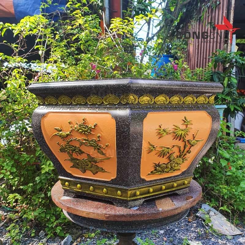 Bộ khuôn chậu cảnh lục giác chum 55