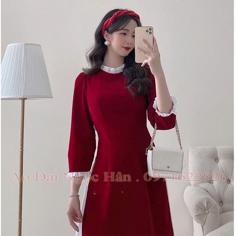 Áo Dài Nữ Cách Tân Kèm Chân Váy Mặc Tết TK30