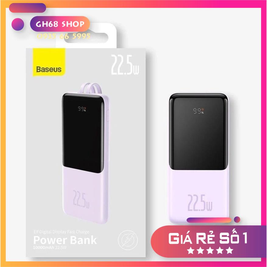 Sạc dự phòng chính hãng Baseus Elf Digital Display sạc nhanh 22.5W 10.000mAh - bảo hành 12 tháng