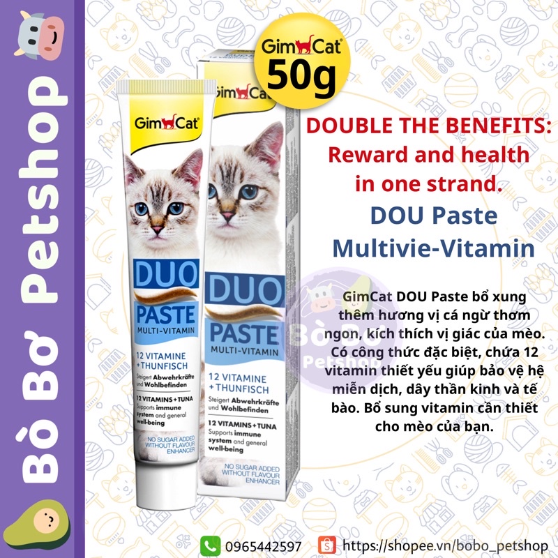 Gel dinh dưỡng cho mèo GimCat Multi-Vitamin - bổ sung vitamin 50r