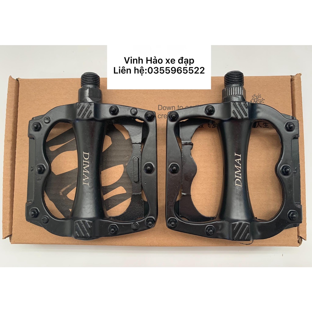 Pê đan/ Bàn đạp xe đạp thể thao nhôm Dimai, hỗ trợ chạy bằng vòng bi, siêu trơn tru, đạp cực tốt