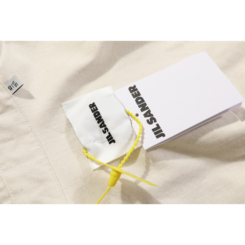 JIL SANDER new minimalist back letter logo printed linen cotton short-sleeved shirt