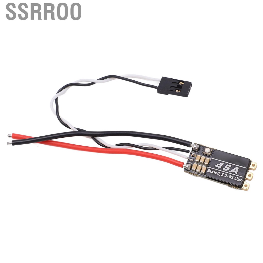 Ssrroo Brushless ESC 45A RC Accessories with Integrated RGB LED Light for FPV Traversing Machine 4 Axes UAV Black
