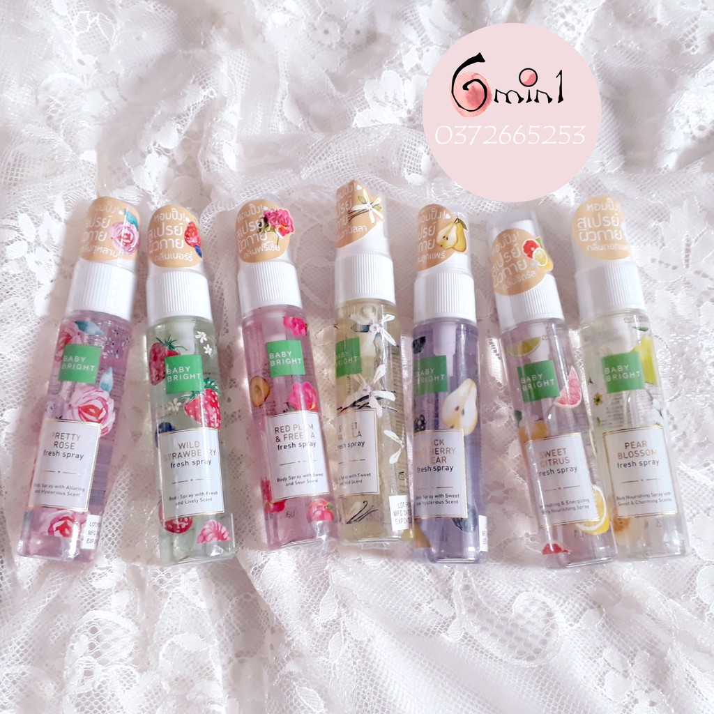 [Full 7 Mùi] Xịt Thơm Baby Bright Body Mist So Cute 20ml