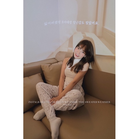 (Ảnh thật) Quần ngủ dáng dài thun bo gấu in hình hoạ tiết the.sweaterweather TSW | BigBuy360 - bigbuy360.vn