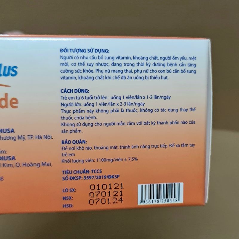 Pharvita Plus Bổ Sung Vitamin Và Khoáng Chất - Vỉ 60 viên