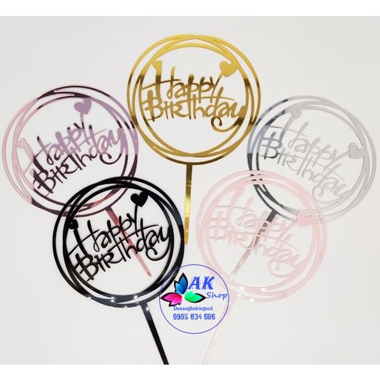 TOPPER ACRYLIC HAPPY BIRTHDAY TRÒN