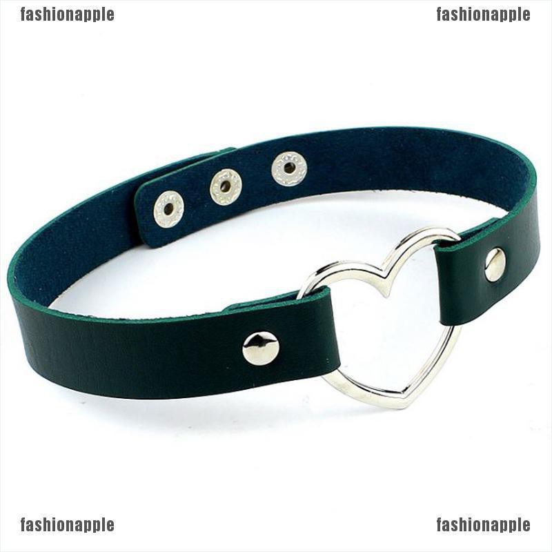 Vòng Cổ Choker Da PU Mặt Trái Tim Thời Trang Cho Nữ
