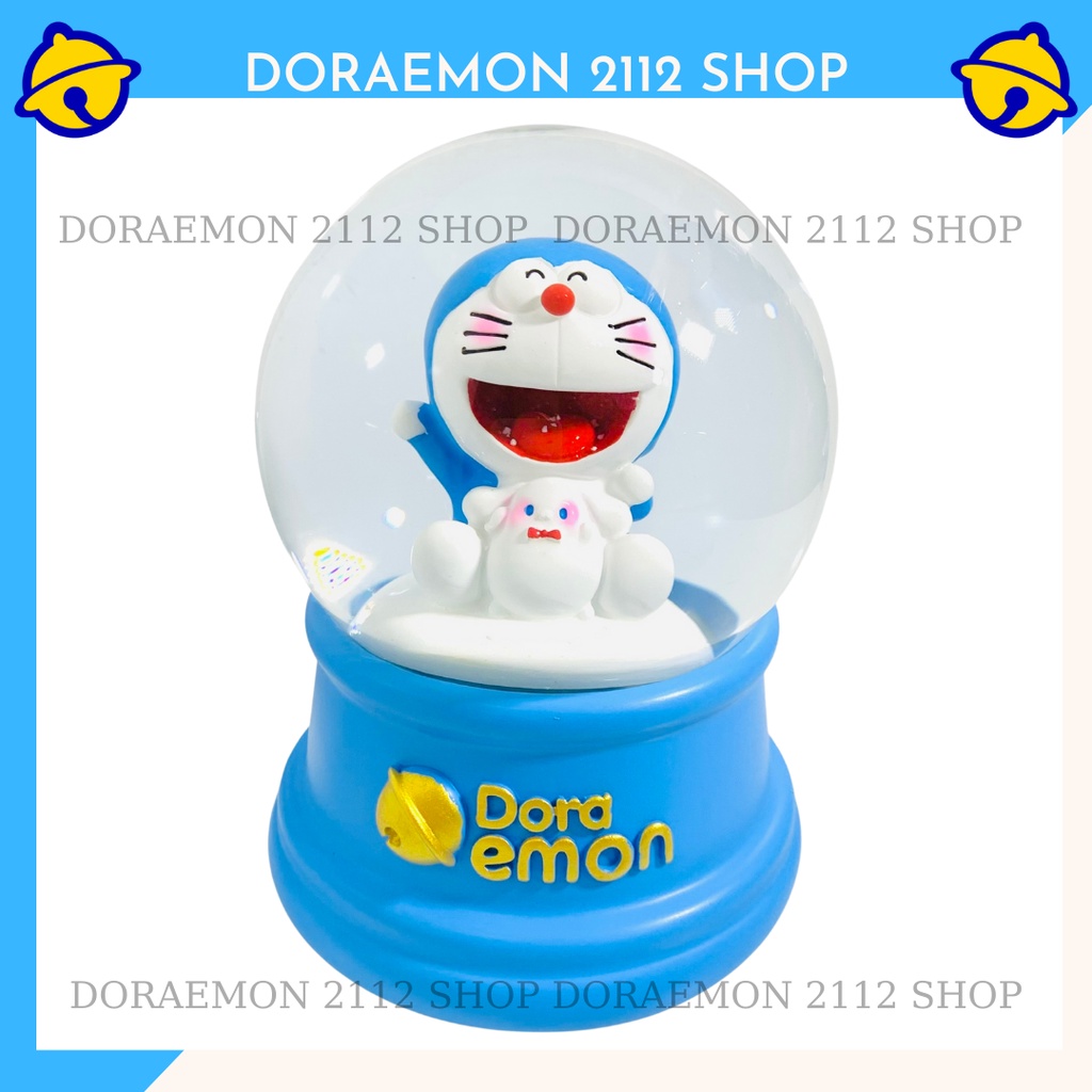 Quả cầu tuyết size LỚN Doraemon nhạc đèn tự thổi tuyết