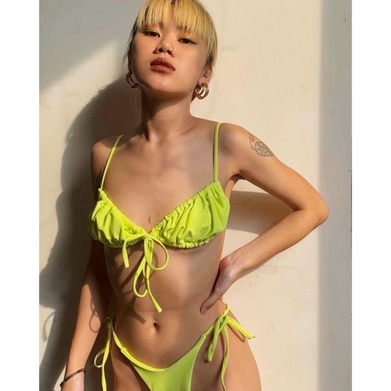Bikini 2 Mảnh Xanh Lá Neon Dạ Quang Sexy Sang Chảnh, Đồ Bơi Tông Xanh Lá Đi Biển Nhiều Mẫu Cao Cấp