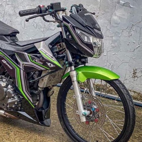 Tem Suzuki Raider - Satria 2022 Đen Phối Chỉ Xanh - Tem Mới 2022