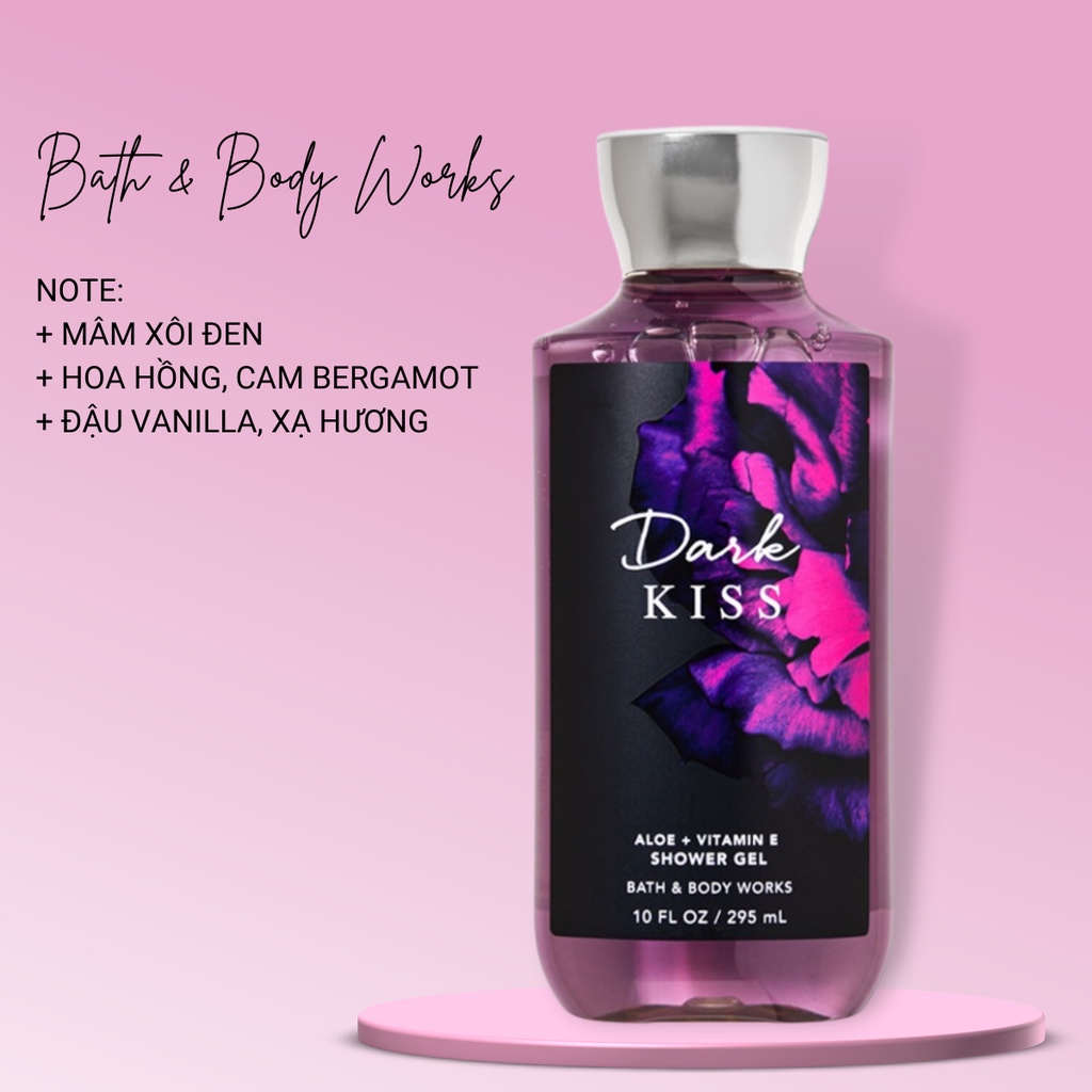 Sữa tắm Bath & Body Works Dark Kis Shower Gel Giúp Da Thơm Ngát Chai 295 ml