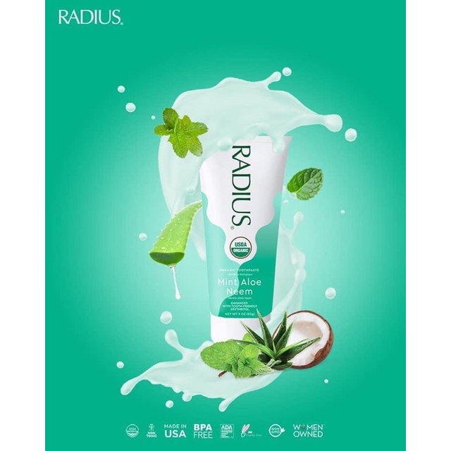 Kem Đánh Răng Hữu Cơ Radius Đủ Vị 85g Mỹ