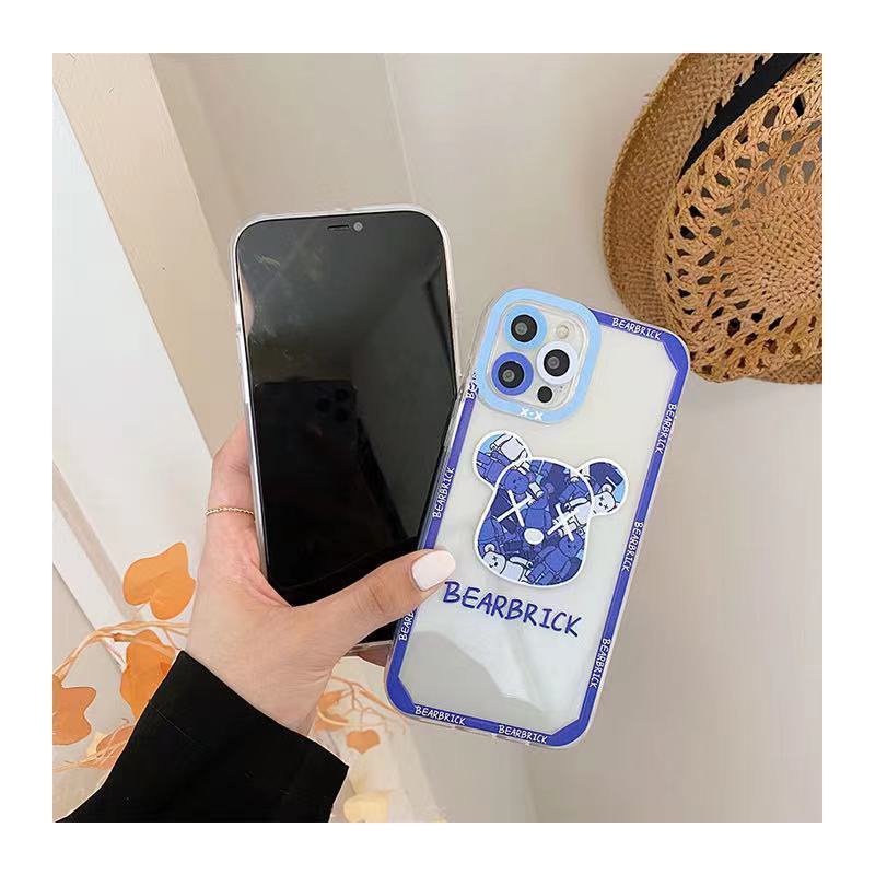 Ốp Điện Thoại Chống Sốc Chống Rơi Họa Tiết Gấu Màu Xanh Dương Sang Trọng Cho IPhone 11 12 13 Pro Max XR X XS Max 6 7 8 Plus