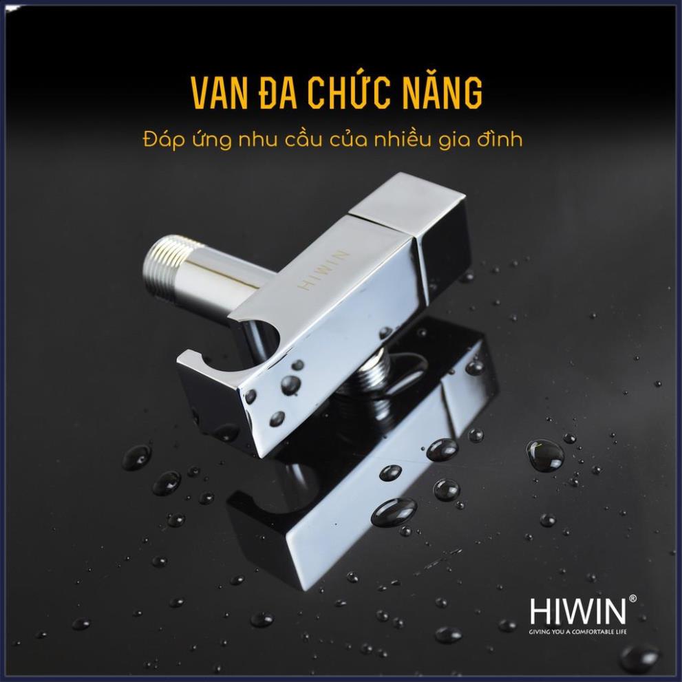 Van T chia nước, van giảm áp lực nước có đế cài chất liệu đồng mặt gương HIWIN JF-058