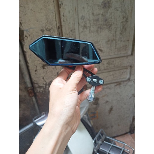 Gương chiếu hậu xe máy 5 cạnh mặt xanh chống chói thời trang. Kính hậu siêu nhân lắp các dòng xe dream wave ju si...