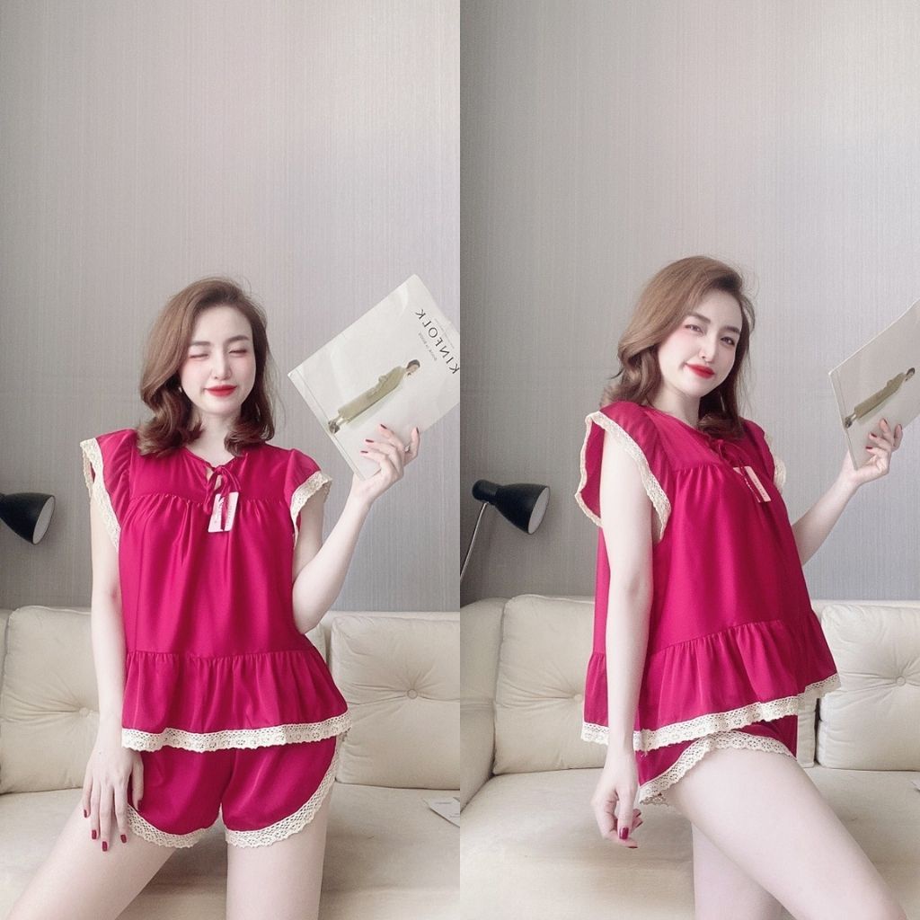 Đồ ngủ nữ❣️FREE SHIP❣️Đồ ngủ sexy lụa Satin cao cấp mềm mại xinh xắn < 70kg