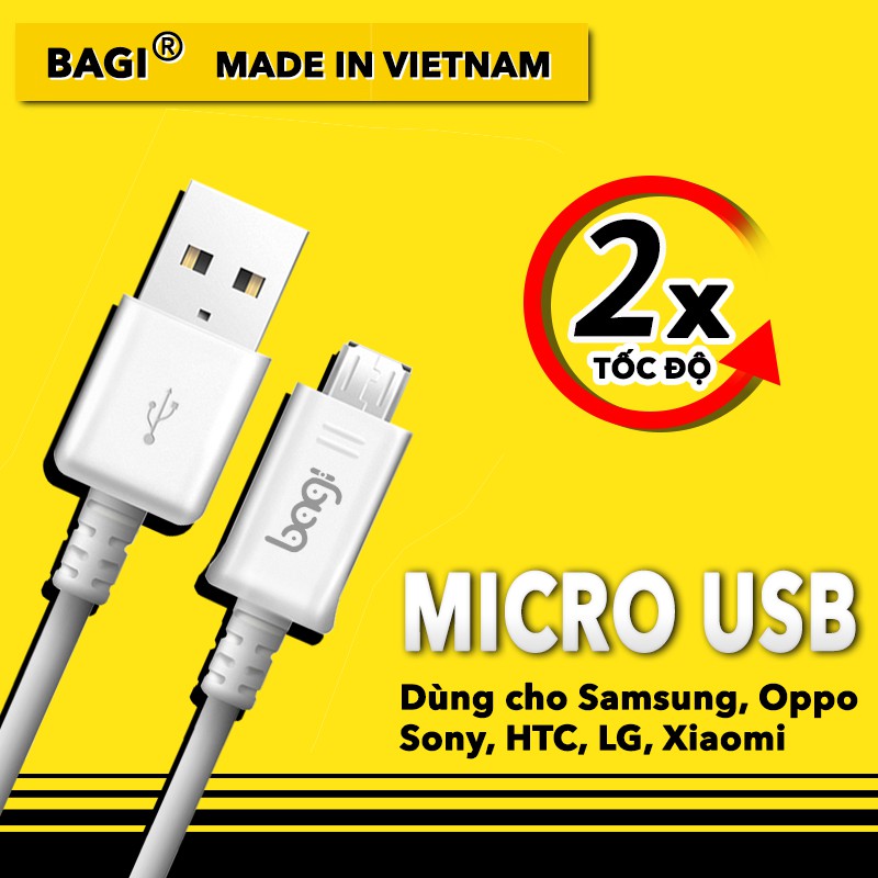 Cáp sạc Micro USB Bagi CB-MB12 dài 1,2m