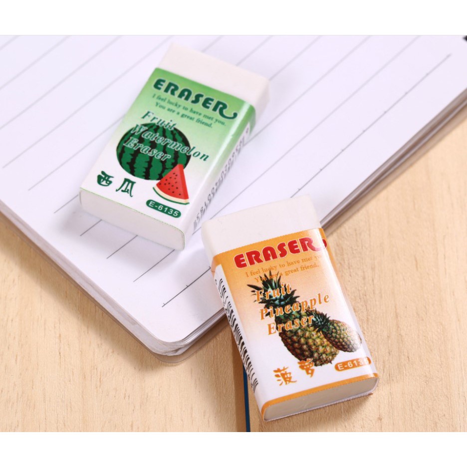 Tẩy bút chì hoa quả E-6135 trắng gôm tẩy học sinh giá rẻ ANKICO