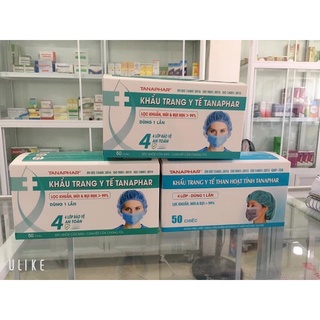  KHẨU TRANG Y TẾ TANAPHAR 4 LỚP ( hộp 50 chiếc)